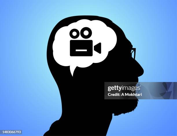 nachdenken und nachdenken, regisseur werden. - drehbuchautor stock-grafiken, -clipart, -cartoons und -symbole