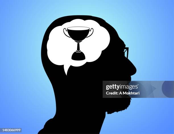 man with goal of won. - determination face stock illustrations