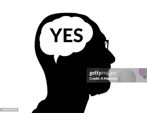 say yes. - nodding head yes stock illustrations