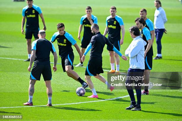 Marcelo Brozovic of FC Internazionale in action during the FC Internazionale training session at the club's training ground Suning Training Center...