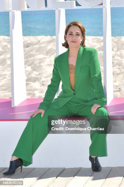 Sofie Gråbøl attends the "Prisoner" photocall during the 6th Canneseries International Festival : Day Five on April 18, 2023 in Cannes, France.