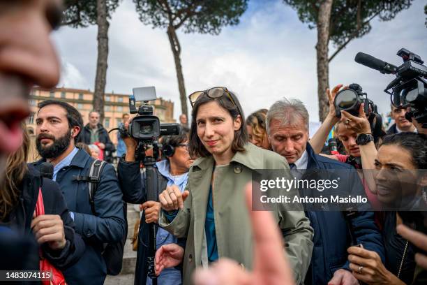 General Secretary of the Partito Democratico Elly Schlein attends a demonstration against the conversion into Law of the so called "Decreto Cutro" ,...