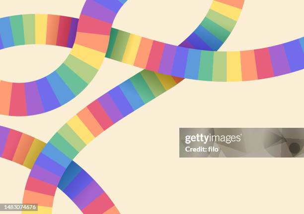 stockillustraties, clipart, cartoons en iconen met modern rainbow lines abstract - bordspel