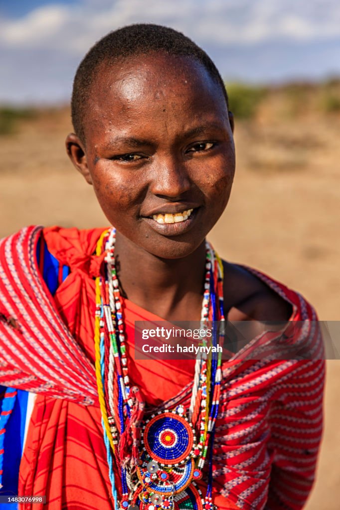 Portrait of African woman from Maasai tribe, Kenya, Africa
