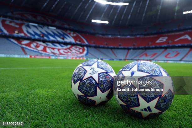 General inside view of the Allianz Arena ahead of the UEFA Champions League quarterfinal second leg match FC Bayern Munchen against Manchester City...