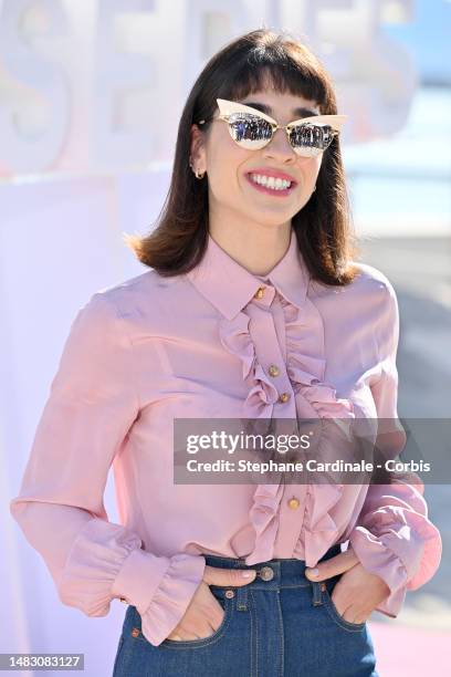 Simona Tabasco attends the Short Form Competition Jury photocall during the 6th Canneseries International Festival : Day Five on April 18, 2023 in...
