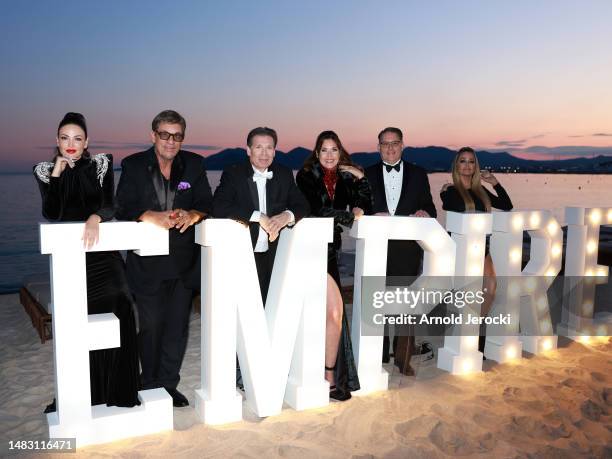 Bleona, Robert Davi, Robert Gillings, Carol Alt, William Heming Jr. And Denise Richards attend the "Paper Empire" Tv Show Event at Annex Beach on...