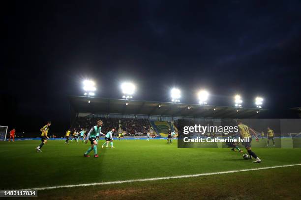 General view inside the stadium as Marcus Browne of Oxford United runs with the ball during the Sky Bet League One match between Oxford United and...