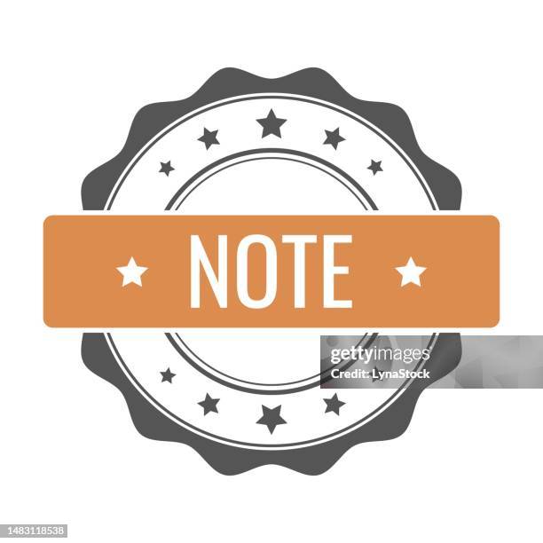 note stamp, seal. vector badge, icon template. illustration isolated on white background. - paper note icon stock illustrations