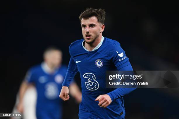 Mason Mount of Chelsea looks on during the UEFA Champions League quarterfinal second leg match between Chelsea FC and Real Madrid at Stamford Bridge...