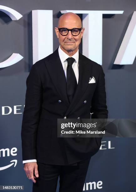 Stanley Tucci arrives at the global premiere of "Citadel" on April 18, 2023 in London, England.