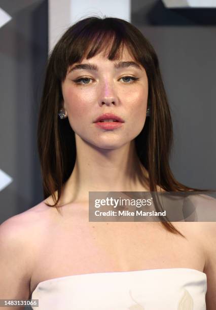 Matilda De Angelis arrives at the global premiere of "Citadel" on April 18, 2023 in London, England.