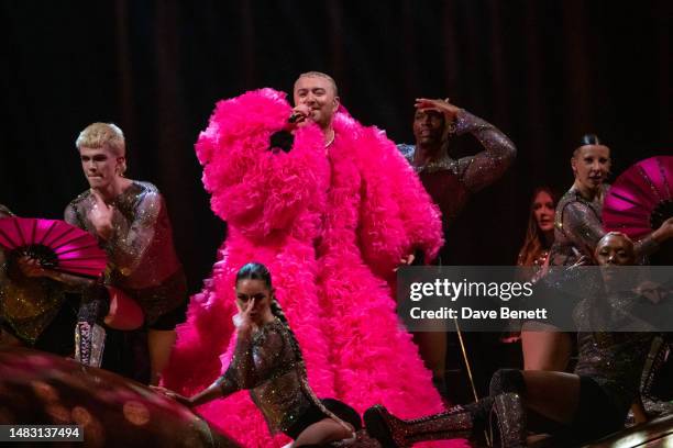 Sam Smith performs at The O2 Arena during their GLORIA tour on April 18, 2023 in London, England.