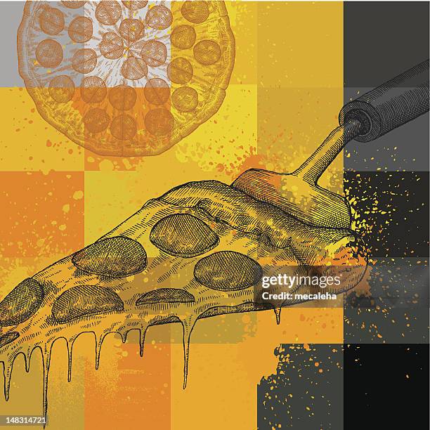pizza design - cheese texture stock illustrations