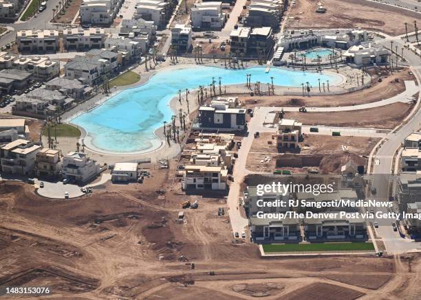 Construction continues at community that surrounds a larger beach like pool called Desert Color on April 16, 2023 in St. George, Utah. The U.S....