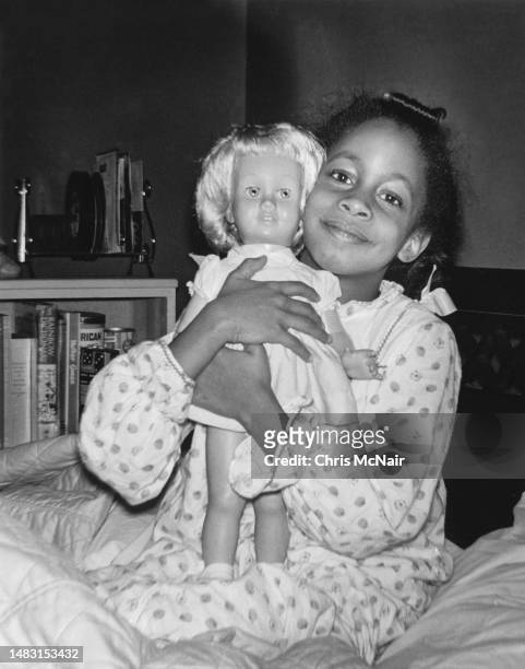 Denise McNair, one of the victims of the 16th Street Baptist Church bombing poses with her favorite Chatty Cathy doll in September 1963 in...
