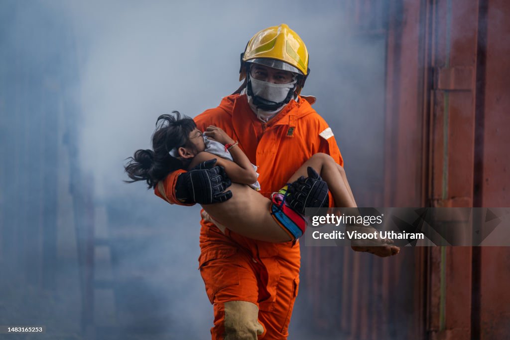 Firefighters save children.