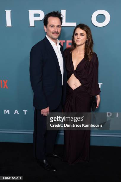 Matthew Rhys and Keri Russell attend The Diplomat - NY Premiere on April 18, 2023 in New York City.