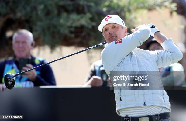 Matt Jones, team Ripper during a practice round ahead of LIV Golf Adelaide at The Grange Golf Club on April 19, 2023 in Adelaide, Australia.