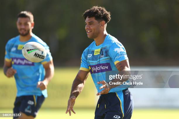 Brian Kelly during a Gold Coast Titans NRL training session at IKON High Performance Centre on April 19, 2023 in Gold Coast, Australia.