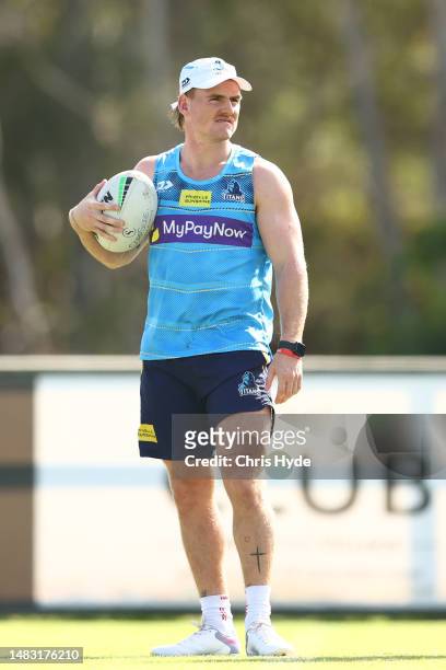 Brimson during a Gold Coast Titans NRL training session at IKON High Performance Centre on April 19, 2023 in Gold Coast, Australia.