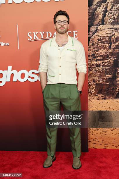 Chris Evans attends the Apple Original Films' "Ghosted" New York Premiere at AMC Lincoln Square Theater on April 18, 2023 in New York City.