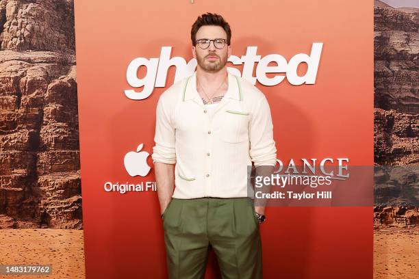 Chris Evans attends the premiere of "Ghosted" at AMC Lincoln Square Theater on April 18, 2023 in New York City.