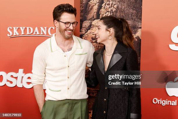 Chris Evans and Ana de Armas attend the premiere of "Ghosted" at AMC Lincoln Square Theater on April 18, 2023 in New York City.