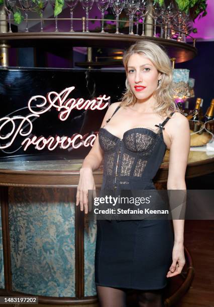 Karley Sciortino attends Agent Provocateur AP Forever Launch Party with Gabbriette at Olivetta on April 18, 2023 in West Hollywood, California.