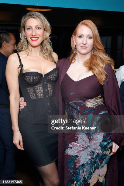 Karley Sciortino and Sarah Shotton attend Agent Provocateur AP Forever Launch Party with Gabbriette at Olivetta on April 18, 2023 in West Hollywood,...