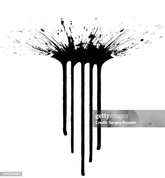 black spot on a white background - graffiti splatter stock-fotos und bilder