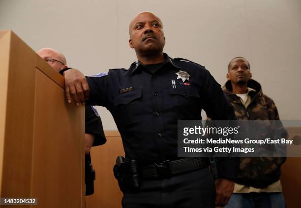 Antioch police Chief Steven Ford listens during a special city council meeting at City Hall in Antioch, Calif., on Tuesday, April 18, 2023. Community...