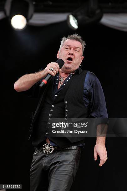 Jimmy Barnes of Australian rock group Cold Chisel performs live on stage during the first day of Hard Rock Calling, at Hyde Park on July 13, 2012 in...