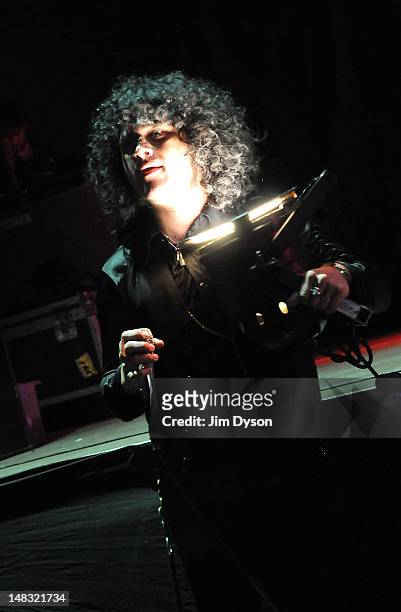 Cedric Bixler-Zavala of The Mars Volta performs live on stage during the first day of Hard Rock Calling, at Hyde Park on July 13, 2012 in London,...