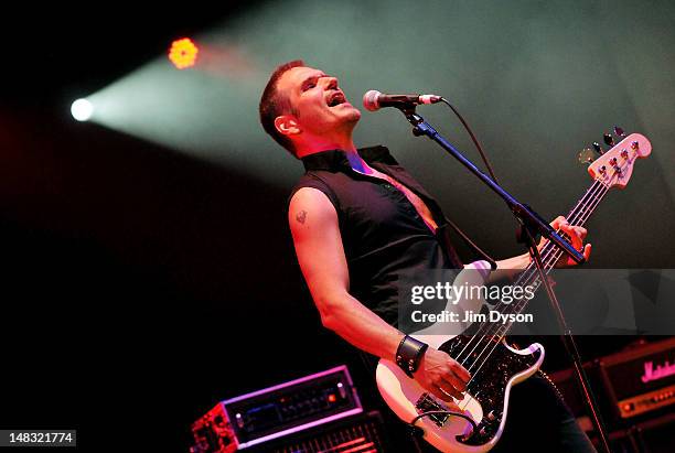 Matti Alfonzetti of Red, White and Blues performs live on stage during the first day of Hard Rock Calling, at Hyde Park on July 13, 2012 in London,...