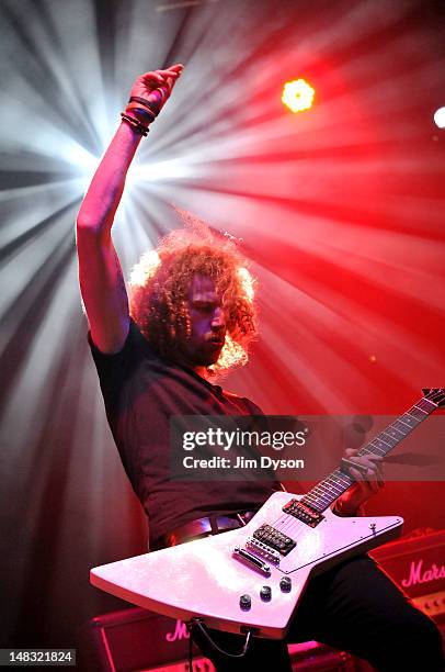 Adam Wardle of Red, White and Blues performs live on stage during the first day of Hard Rock Calling, at Hyde Park on July 13, 2012 in London,...