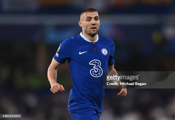 Mateo Kovacic of Chelsea in action during the UEFA Champions League quarterfinal second leg match between Chelsea FC and Real Madrid at Stamford...