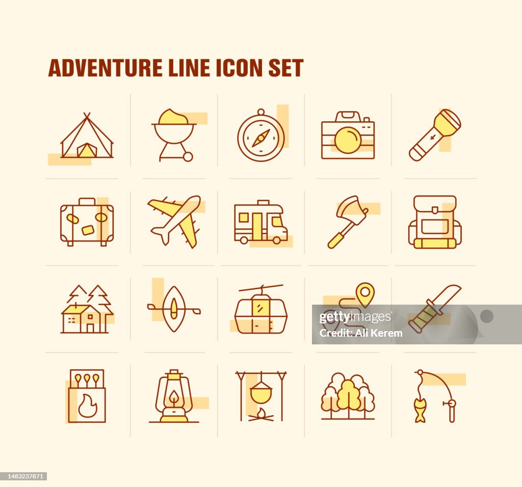 Adventure, Travel, Holiday, Otutdoor, Camping Icons.