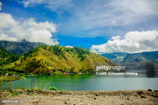 beautiful day in lake toba - lake toba sumatra stock pictures, royalty-free photos & images