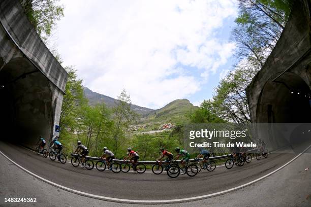 General view of Jasha Sütterlin of Germany and Team Bahrain Victorious, Juri Hollmann of Germany and Movistar Team, Andrea Vendrame of Italy and Ag2R...