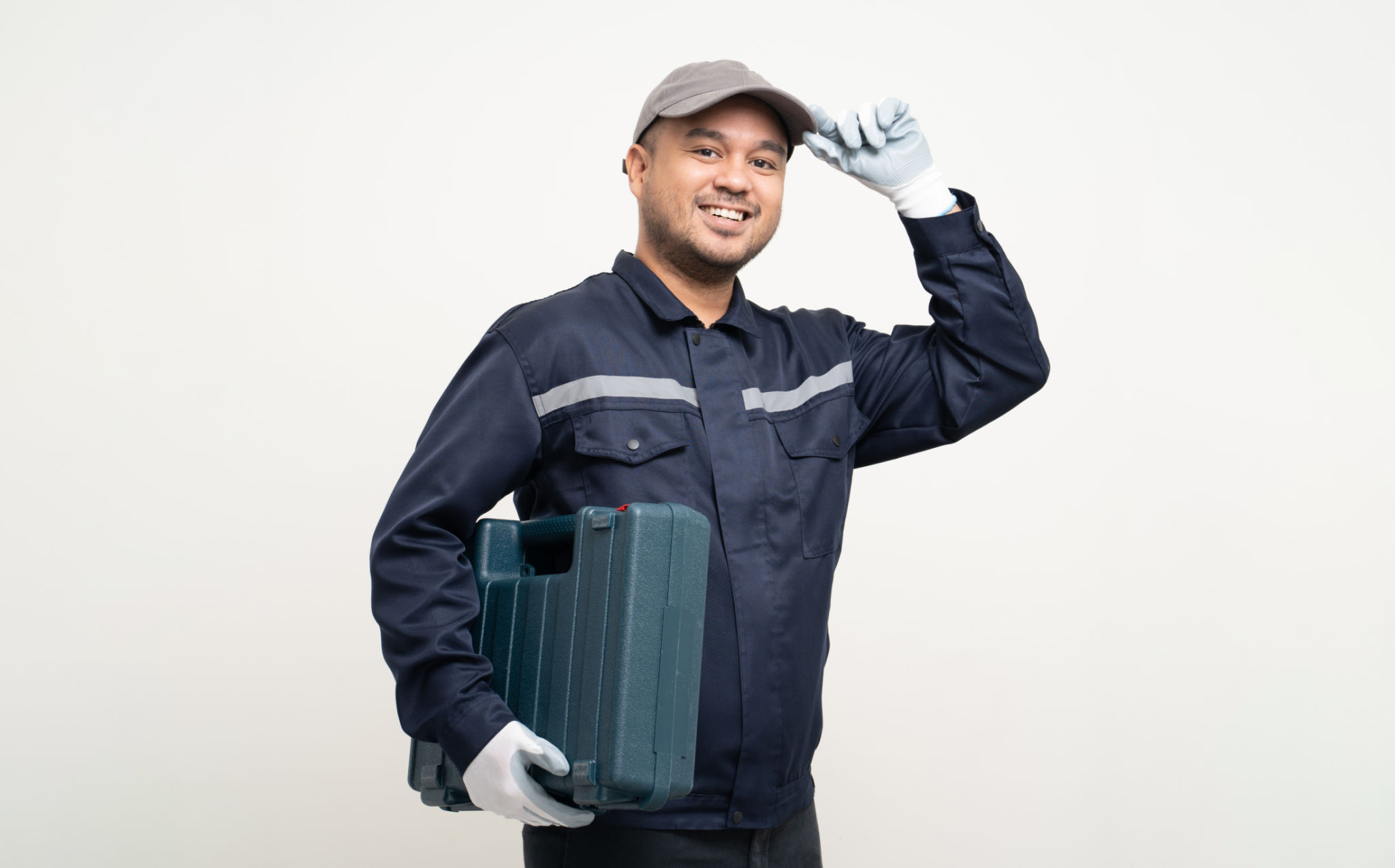 technician repairing cooler