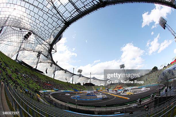 General view is taken during the DTM German Touring Car - Munich 2012 at Olympiastadion on July 14, 2012 in Munich, Germany.