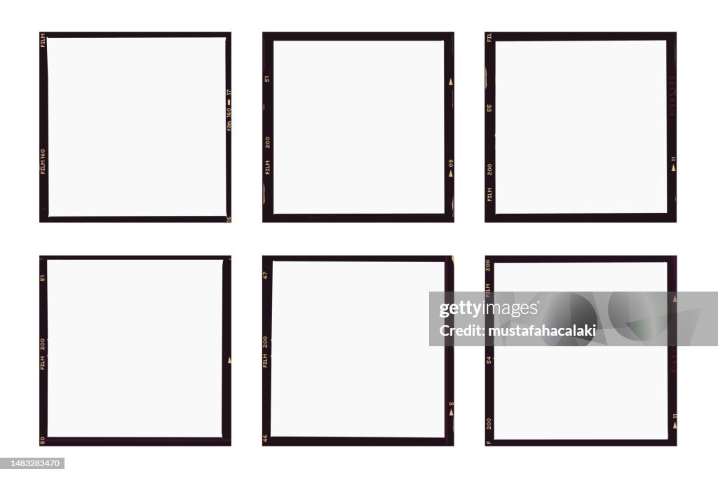 Blank realistic medium format film borders
