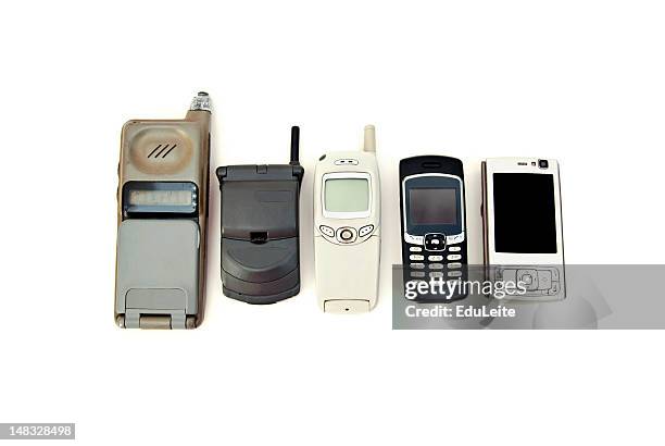 cell phone development - cell phone evolution stock pictures, royalty-free photos & images
