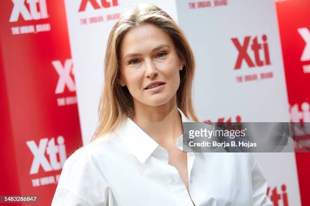 Israeli model Bar Refaeli presents the Xti New Collection at Ginkgo Garden on April 19, 2023 in Madrid, Spain.