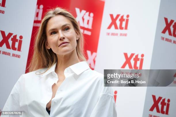 Israeli model Bar Refaeli presents the Xti New Collection at Ginkgo Garden on April 19, 2023 in Madrid, Spain.