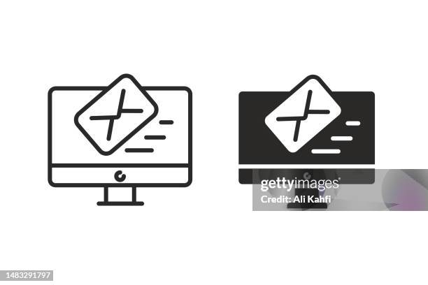 send mail icon. line and solid icon. useable for website, marketing materials, design, logo, app, template, ui, interfaces, layouts etc - receiving feedback stock illustrations