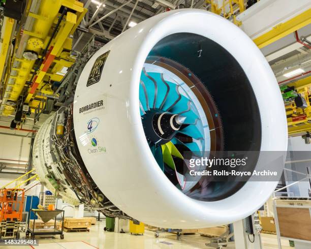 Rolls-Royce Trent 1000 ALPS demonstrator Civil Aero engine in 57/58 testbed pre-rig, Wilmore Road, Derby, Clean Sky funding,