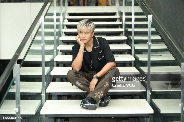 Singer Show Lo Chih Hsiang poses during an interview on April 19, 2023 in Taipei, Taiwan of China.