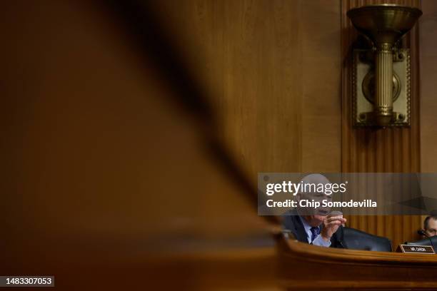 Senate Finance Committee member Sen. Ben Cardin questions Internal Revenue Service Commissioner Daniel Werfel during a hearing about the Biden...